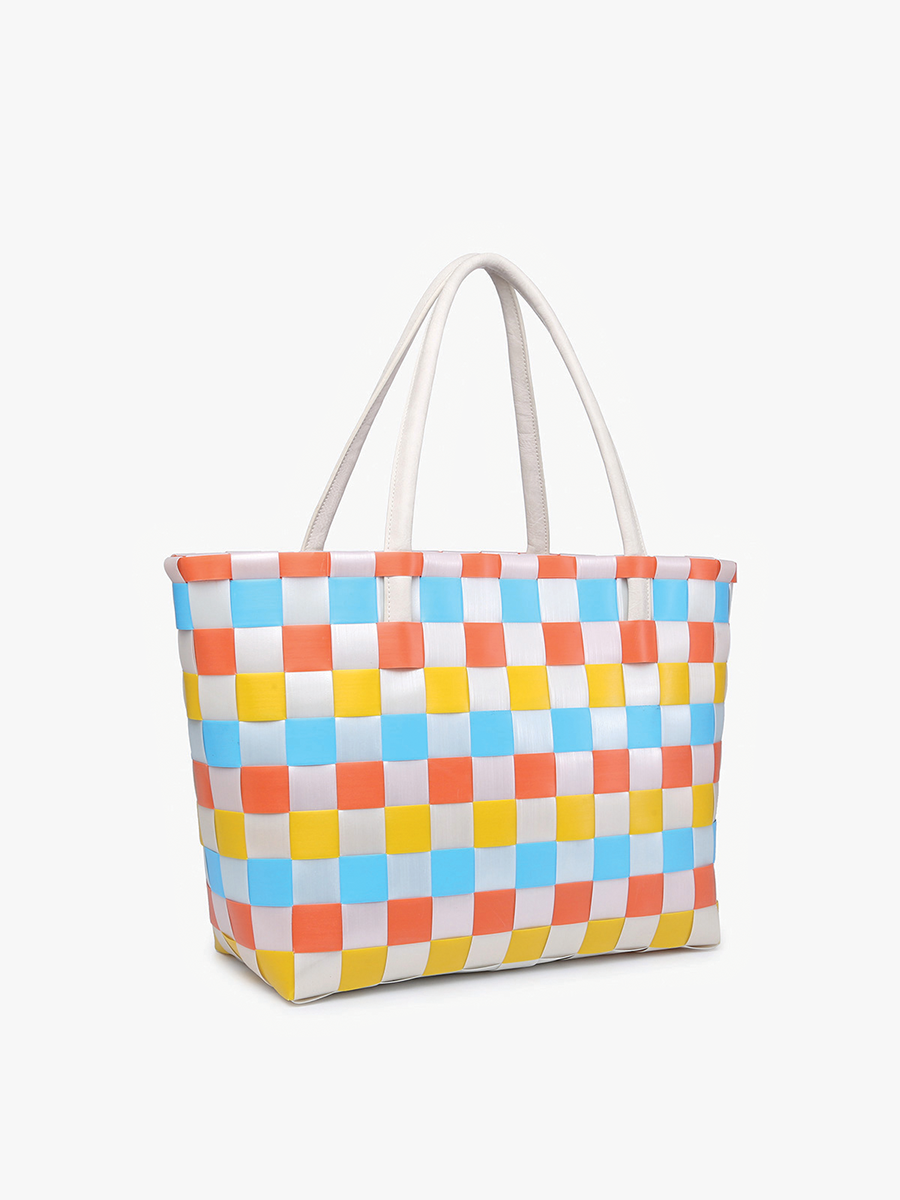 M2334 Abigail Basketweave Tote Bag – Vegan Leather Straps