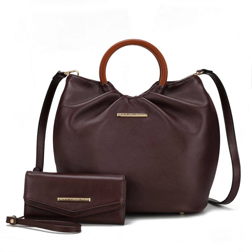 Leilani Vegan Leather Tote Bag with Wallet by Mia K