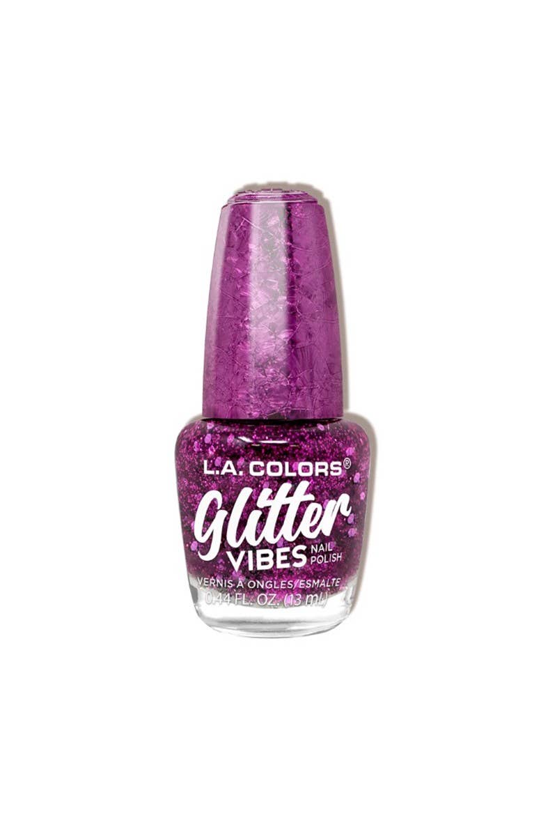 LA Colors CLAC456 Glitter Vibes Nail Polish Set - 24pc