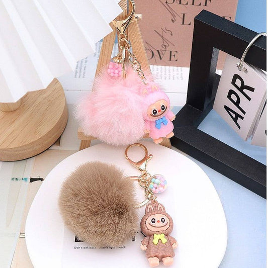 168 Funny Pompom Handbag Charm Key Chain