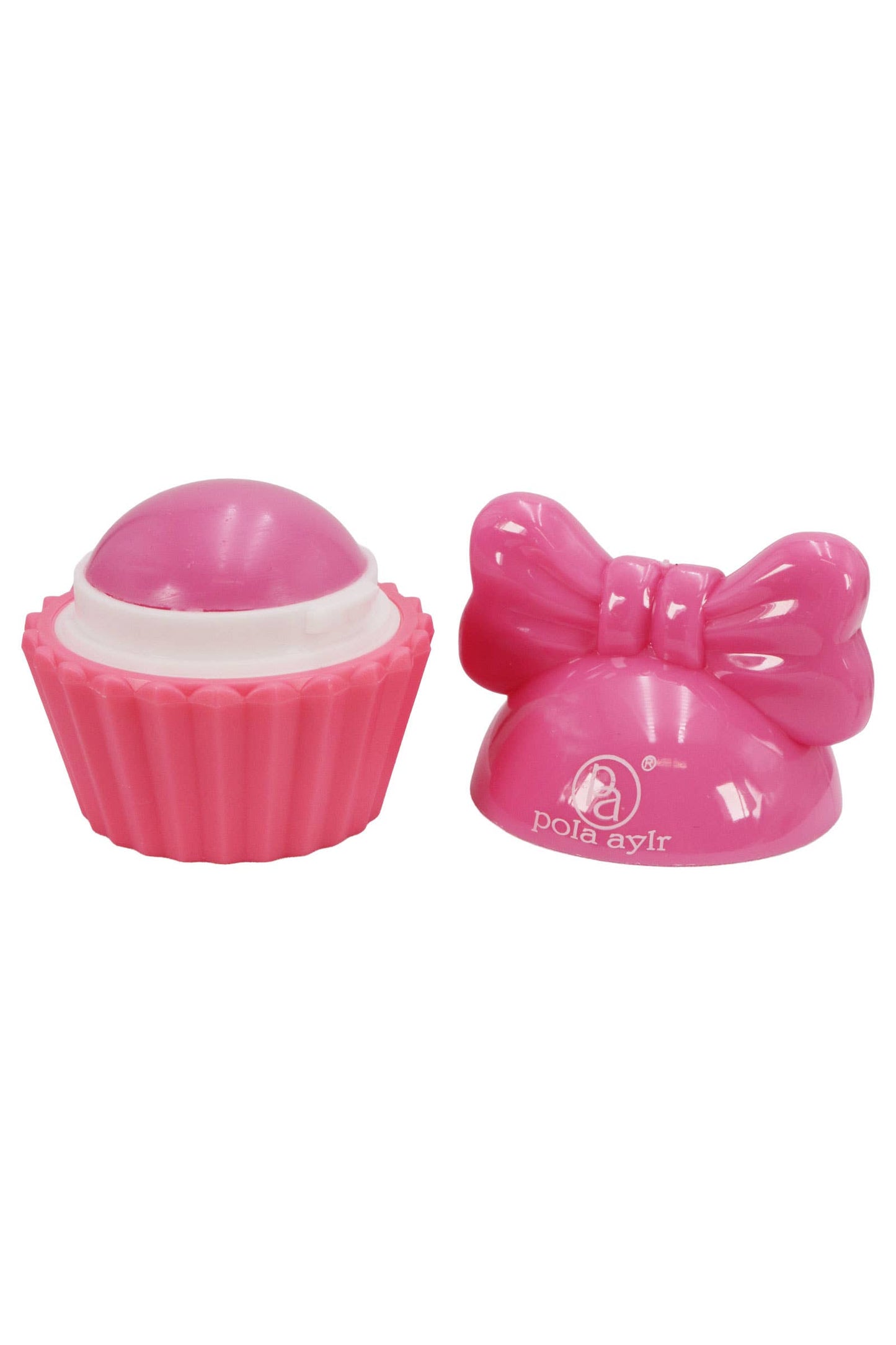 Cupcake Ribbon Bow Round Lip Balm -