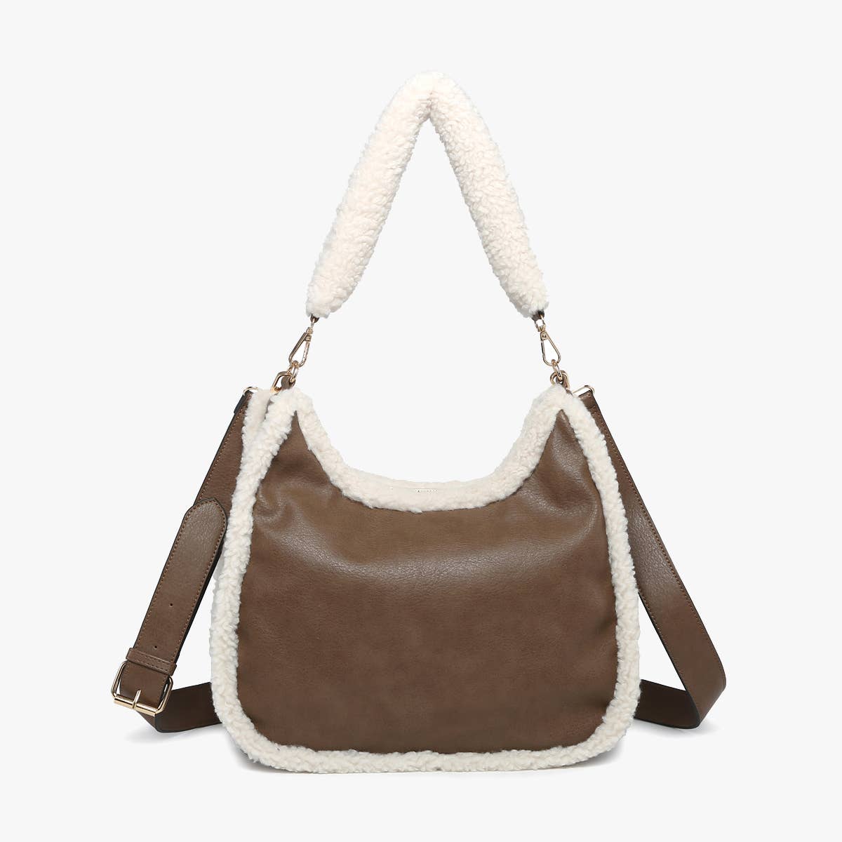 Reece  Sherpa Trim Satchel Shoulder Bag | M2408