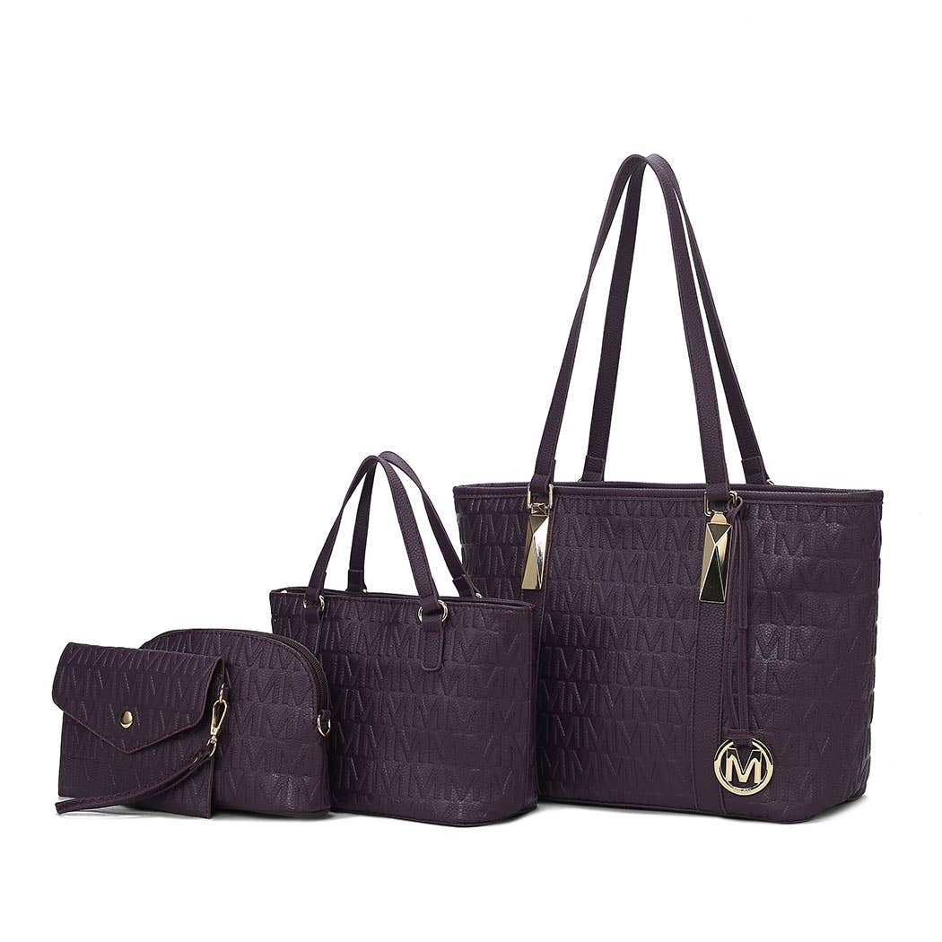 MKF Arya Signature Women’s Tote Bag by Mia K- 4 PCS Sets