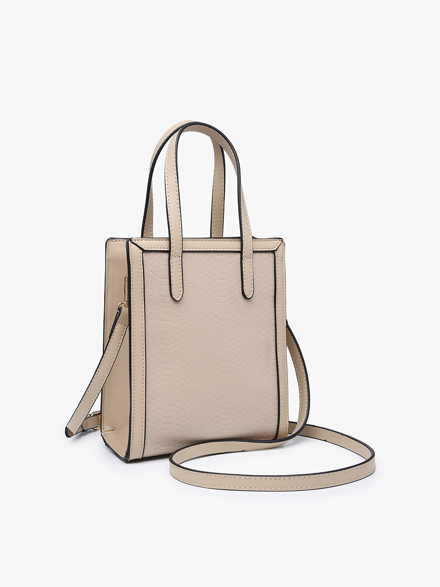 M2268SNK Emmie Snake-Textured Rectangular Women's Satchel