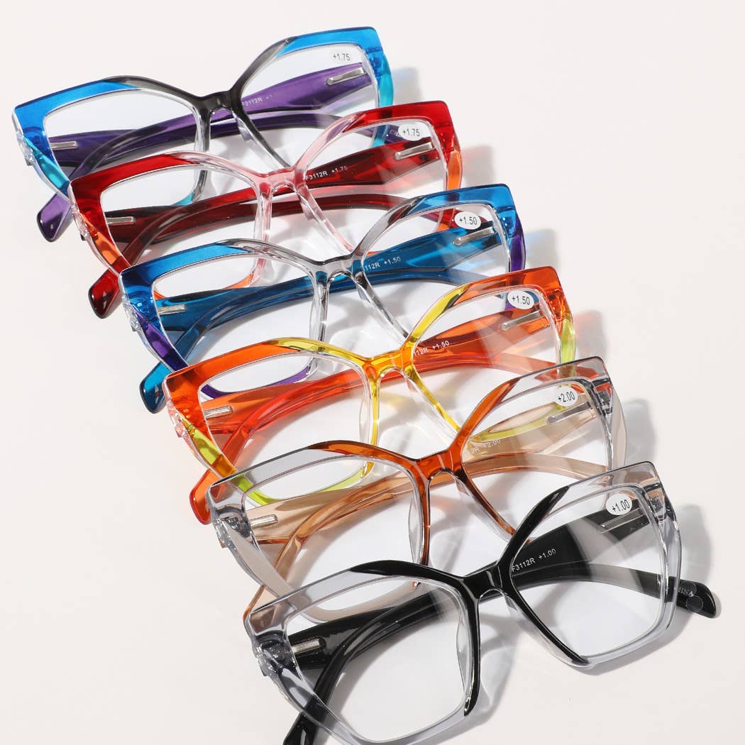 Multi-Tone Transparent Frame Reading Glasses