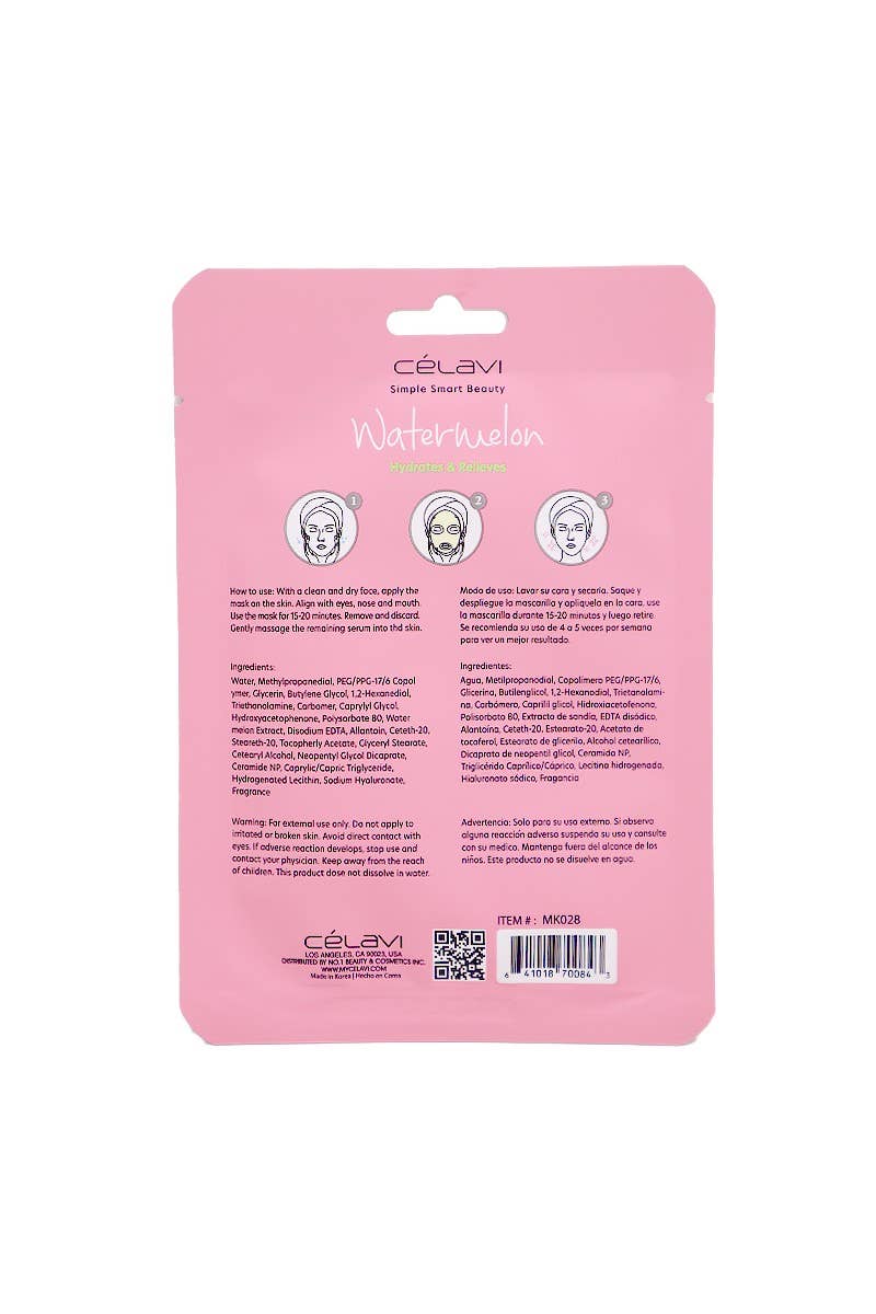 Celavi MK028 Watermelon Facial Mask Hydrating - 24 pcs