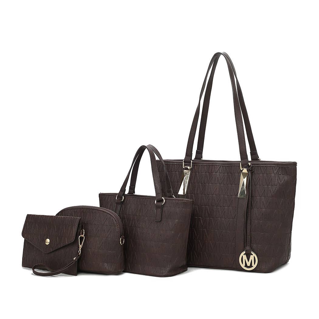 MKF Arya Signature Women’s Tote Bag by Mia K- 4 PCS Sets