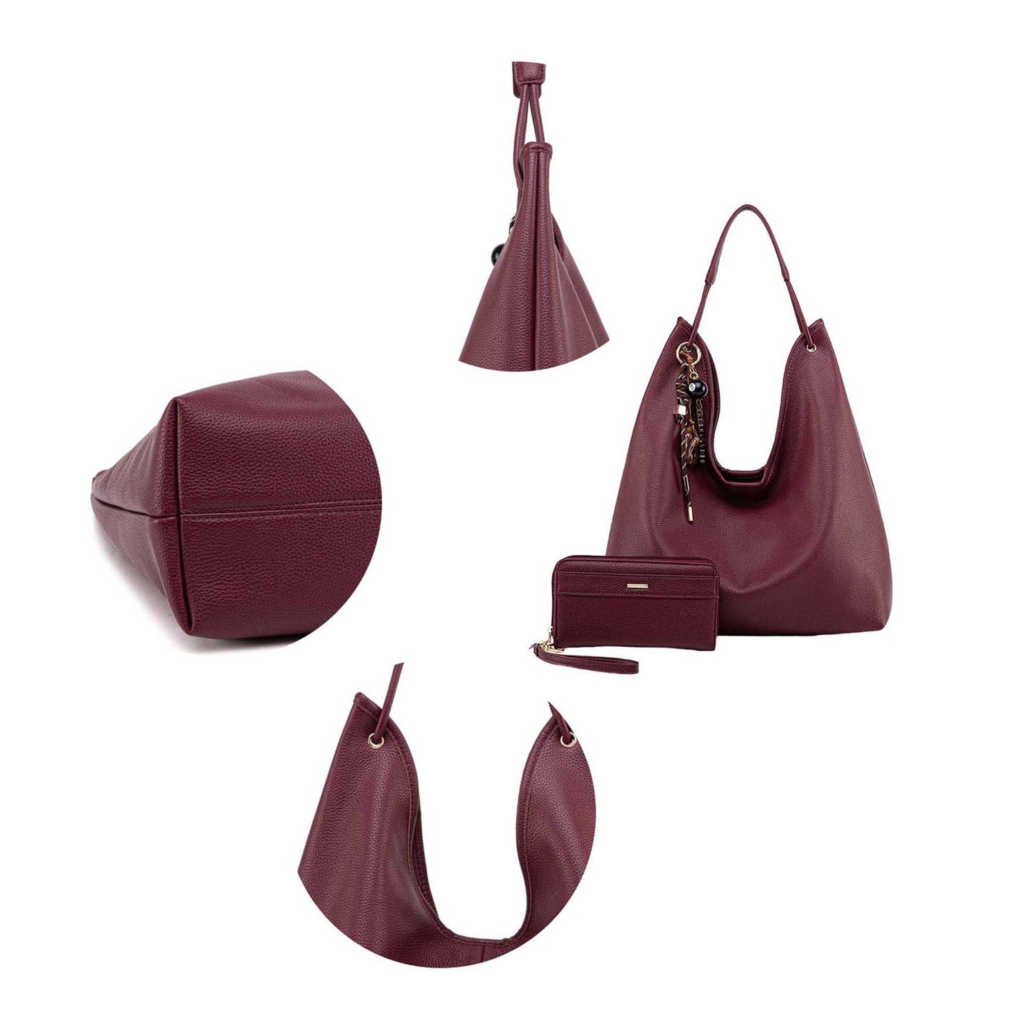 MKF Eloa Women's Hobo Bag with Wallet- 2-piece set by Mia K