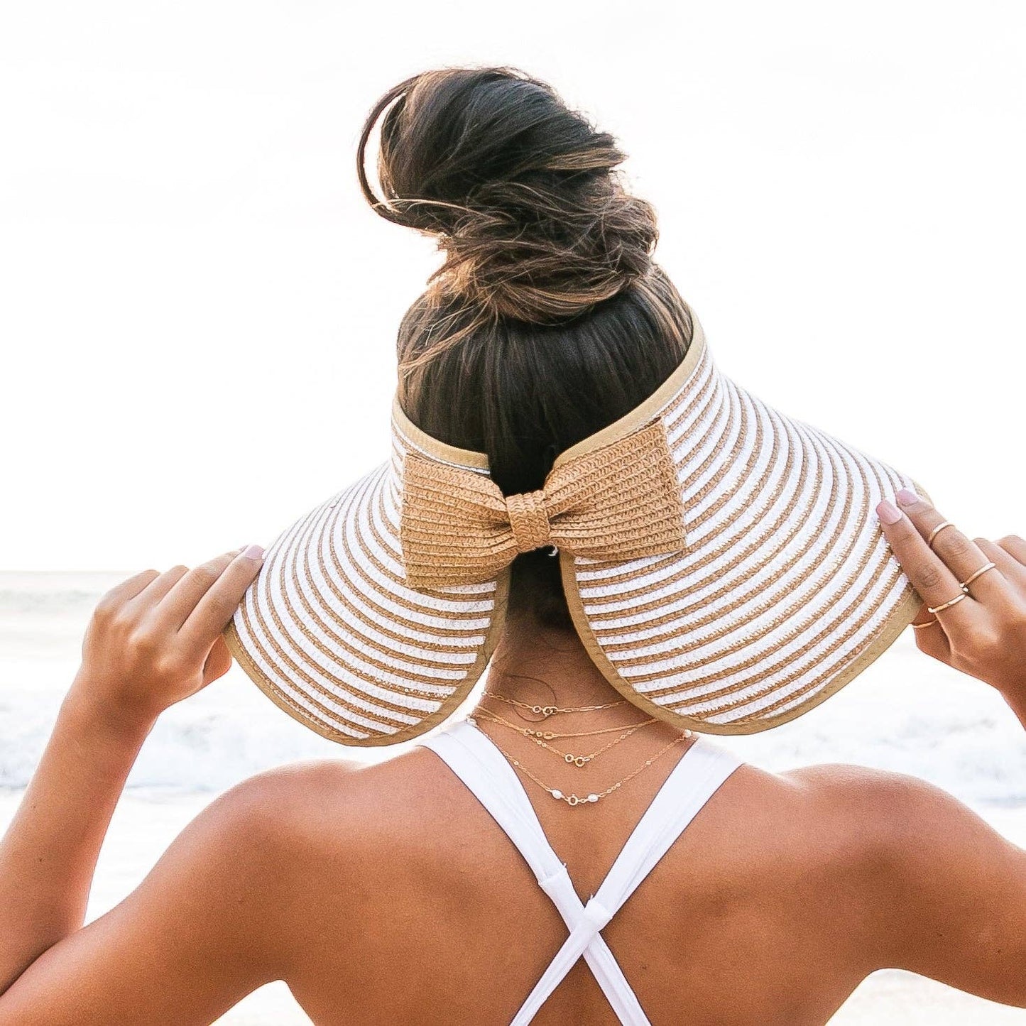 Foldable Bow Stripe Visor