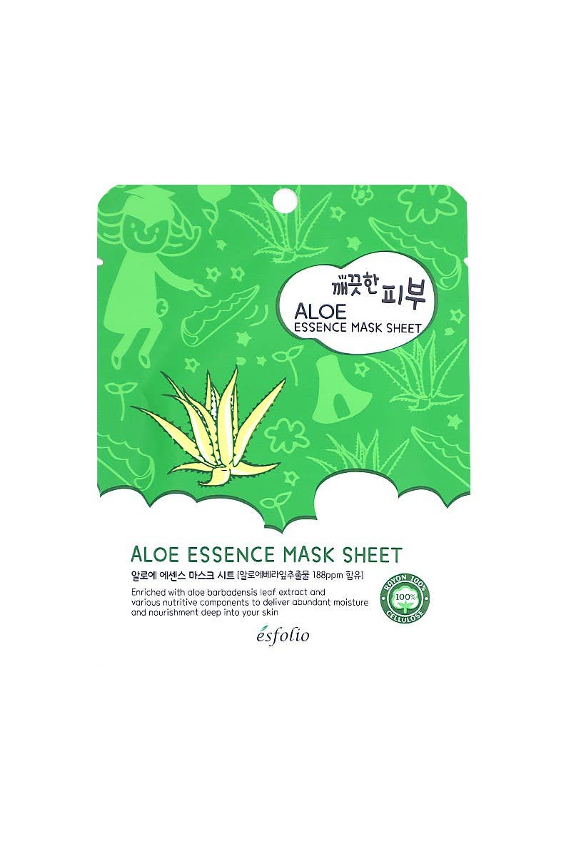 2833 Esfolio ESMPPUAL Aloe Essence Facial Mask Sheet
