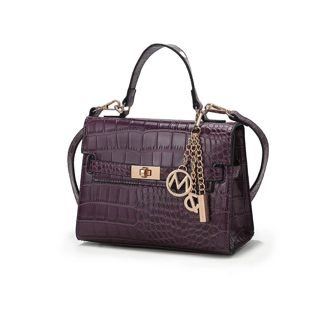 384 Naomi Satchel Handbag Vegan Crocodile Leather Women by Mia K