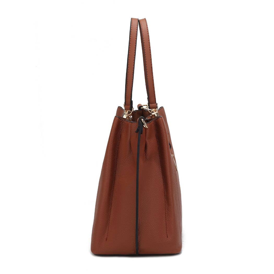 Kane Vegan Leather Women Satchel Bag with Wallet by Mia K