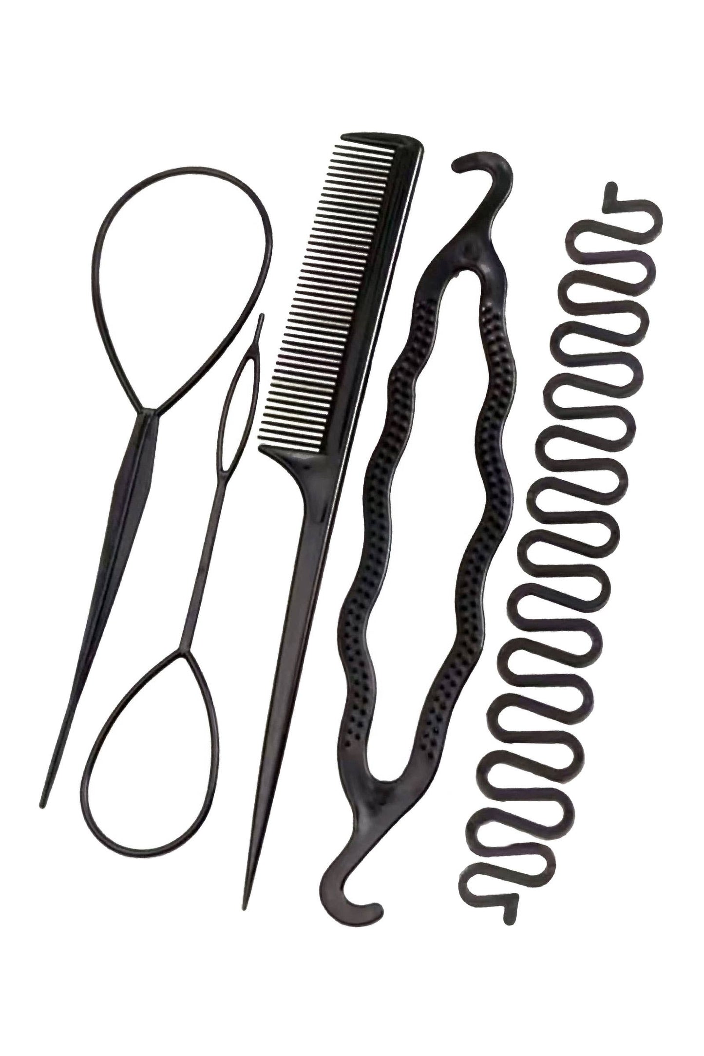 5-piece Diy Hair Braiding And Styling Tools Set