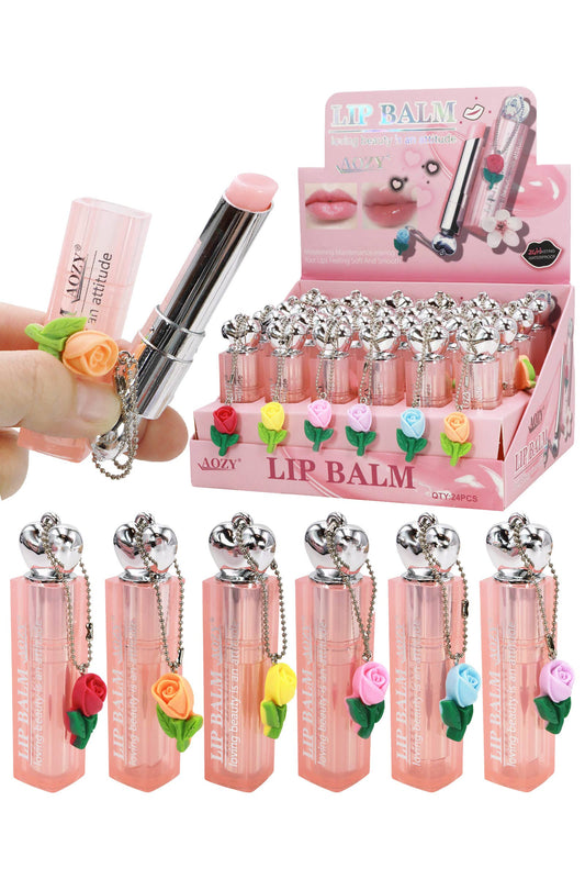 Rose Charm Tinted Hydrating Lip Balm - 24 Pcs
