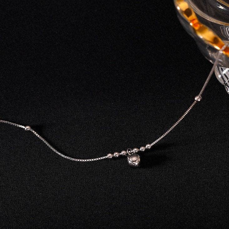 Dainty Gold Bell Charm Anklet in 925 Sterling Silver