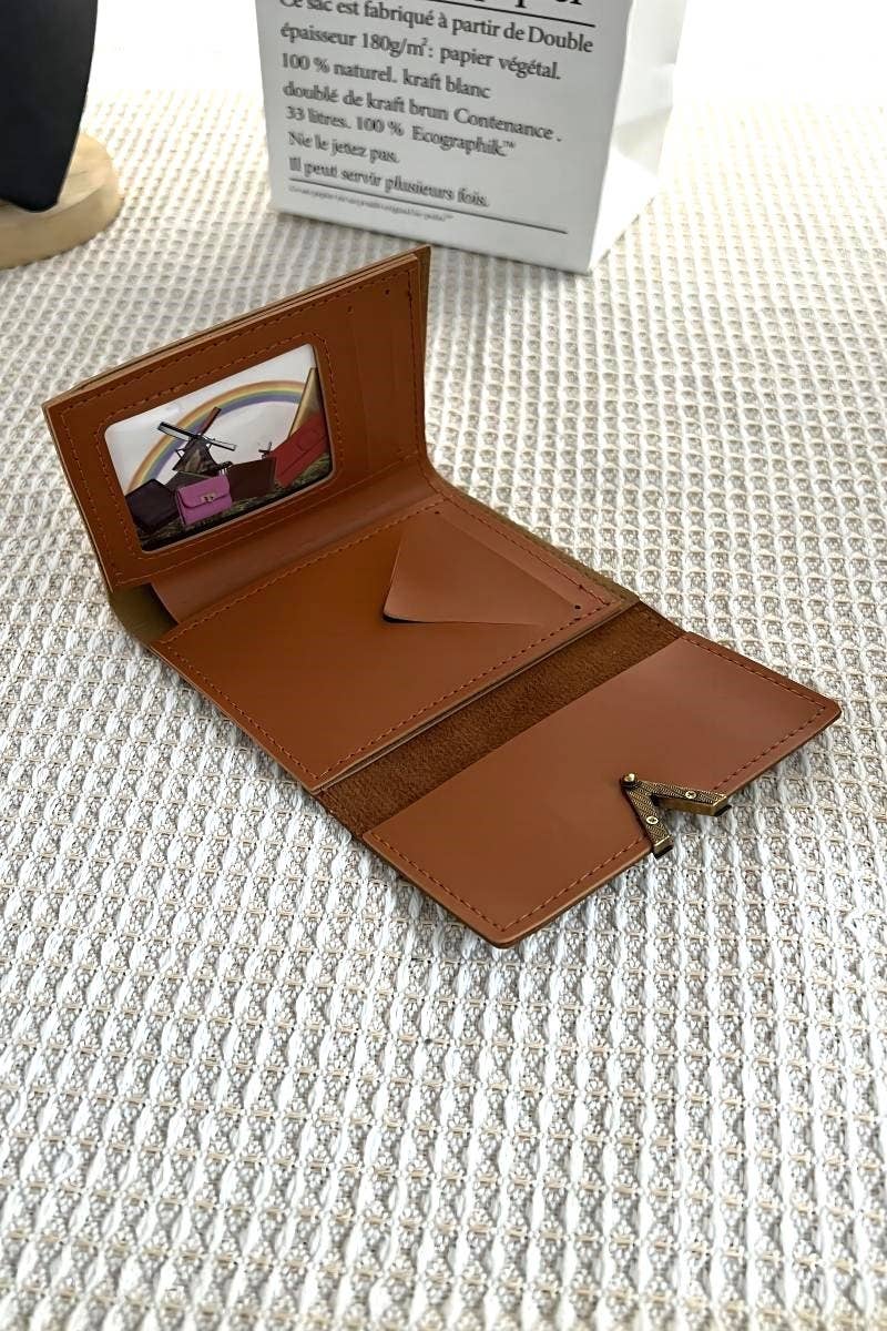 Vegan Leather Compact Trifold Wallet