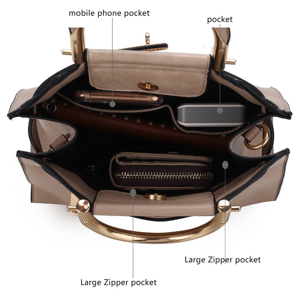 387 MKF Cassia Women's Medium Satchel Handbag Vegan Leather