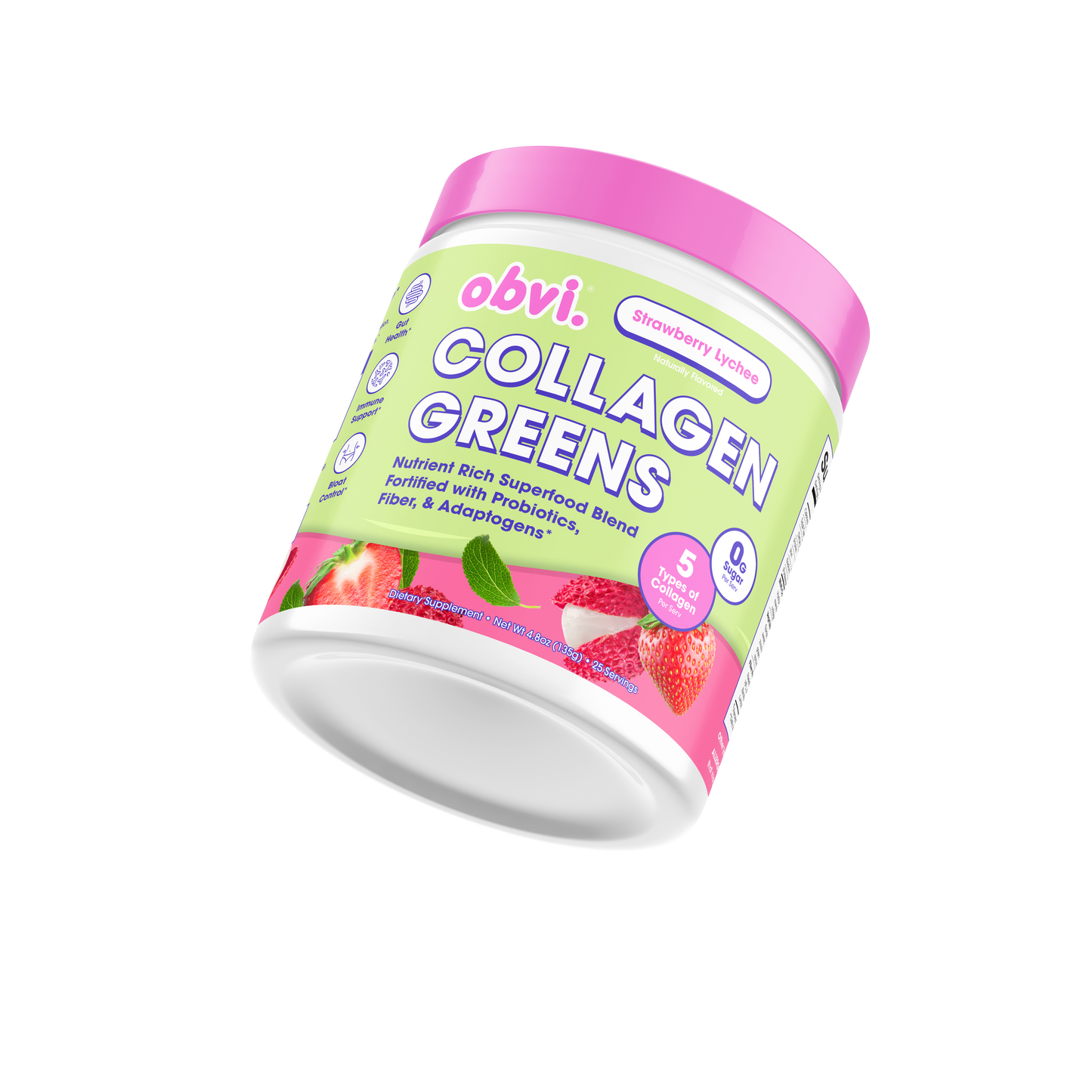 Obvi Collagen Greens - Strawberry Lychee