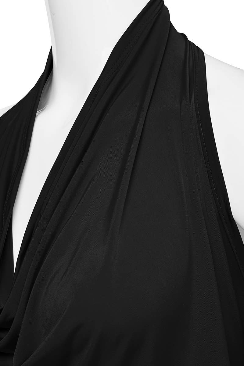 AWTHT028-P_Halter Neck Draped Front Open Back Top