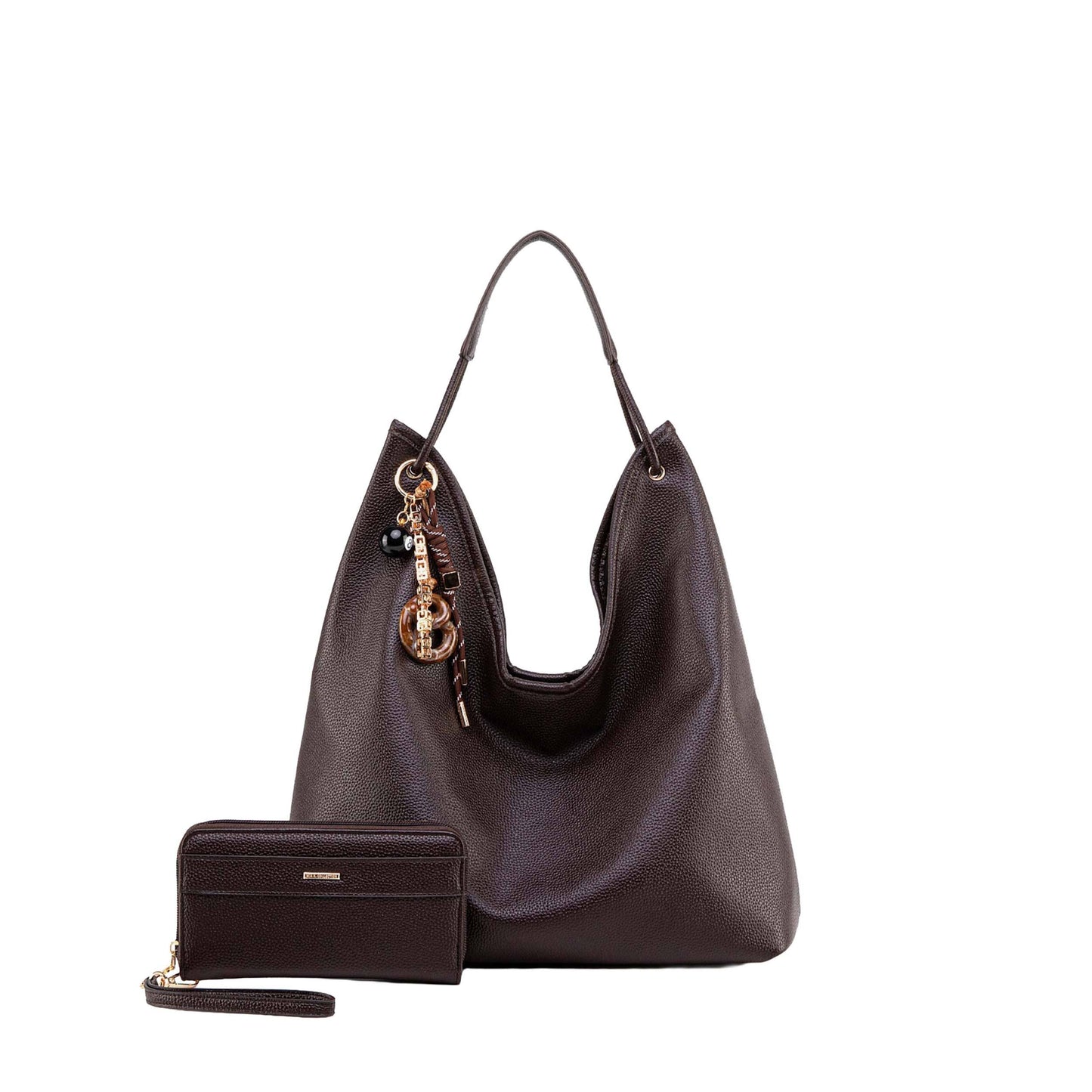 MKF Eloa Women's Hobo Bag with Wallet- 2-piece set by Mia K