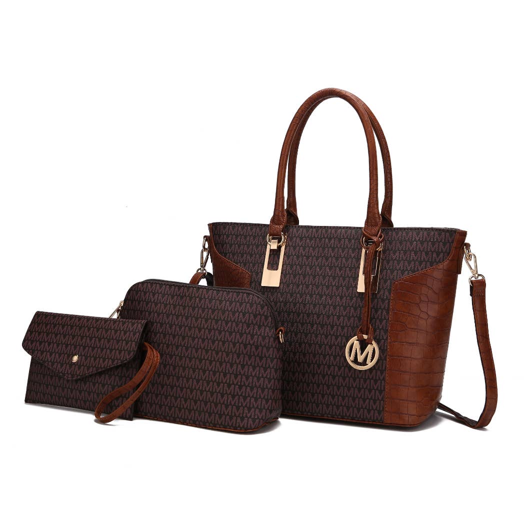 MKF Shonda 3PC Tote Handbag Women Vegan Leather