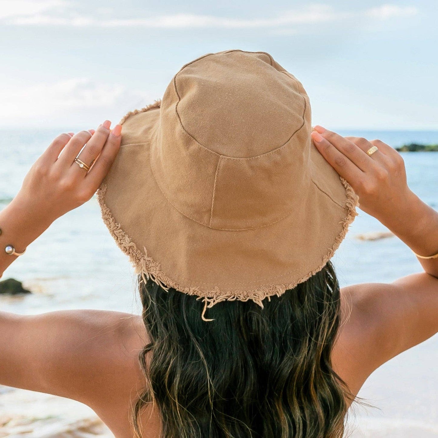 Frayed Edge Canvas Bucket Hat