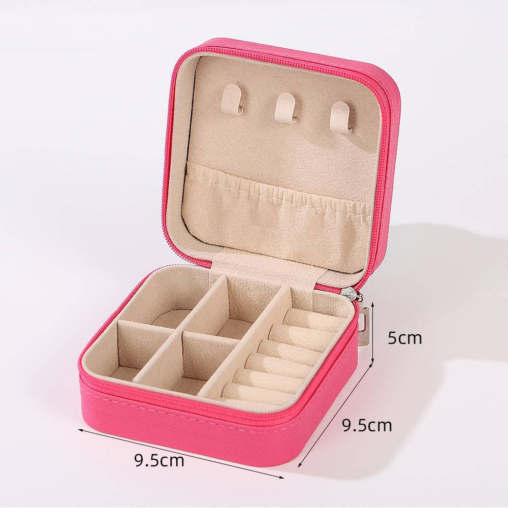407 Portable Mini Square Jewelry Organizer Travel Box Case