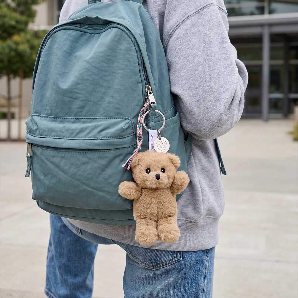 Brown Curly Bear Keyring sensory Squishy fun teen trendz
