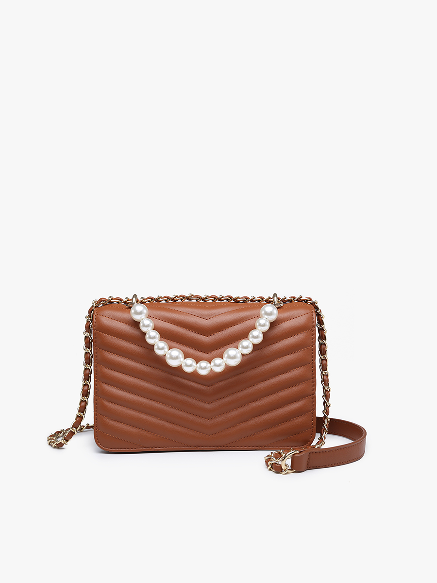 Ira Chevron Crossbody – Pearl Handle Bag | EH2250
