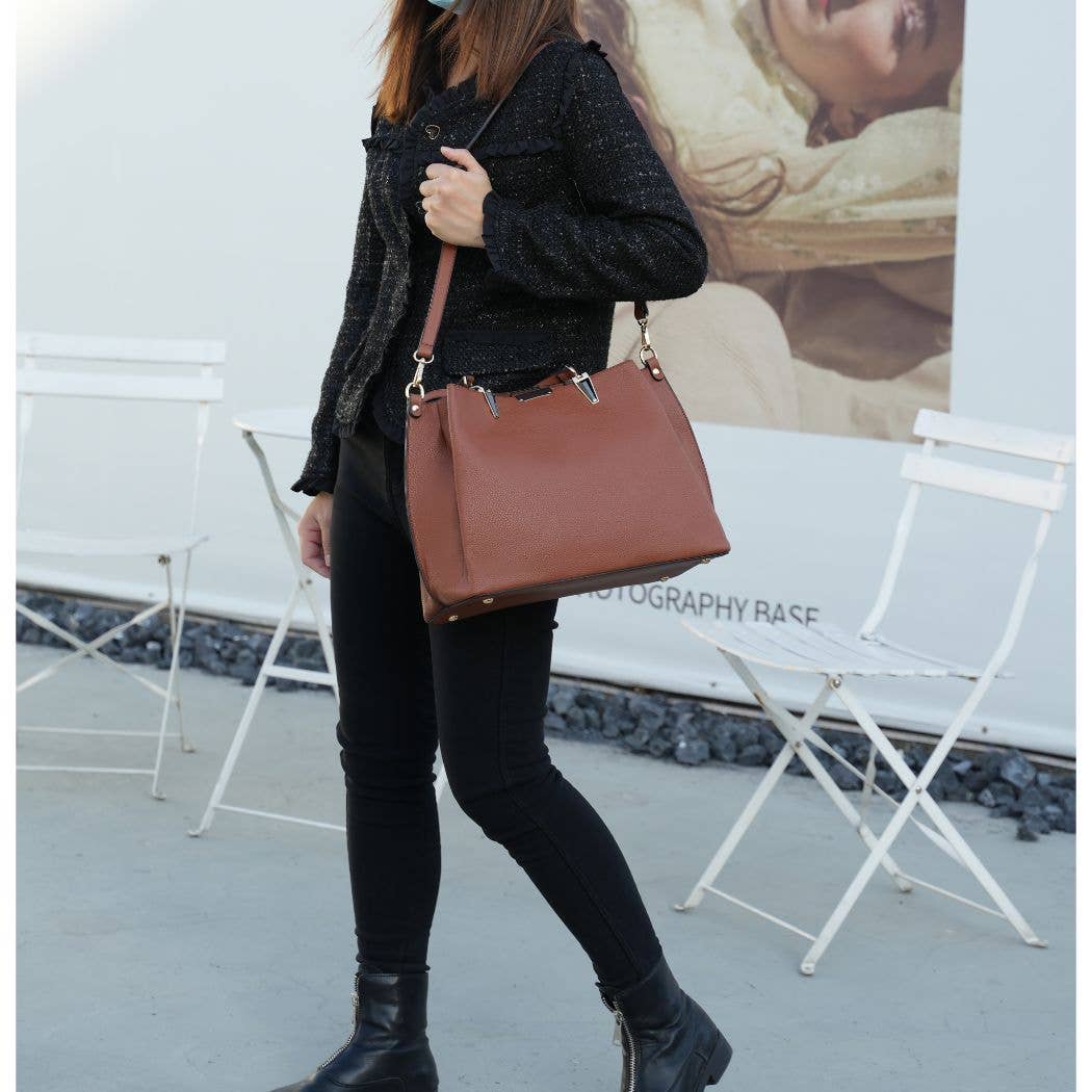 Kane Vegan Leather Women Satchel Bag with Wallet by Mia K