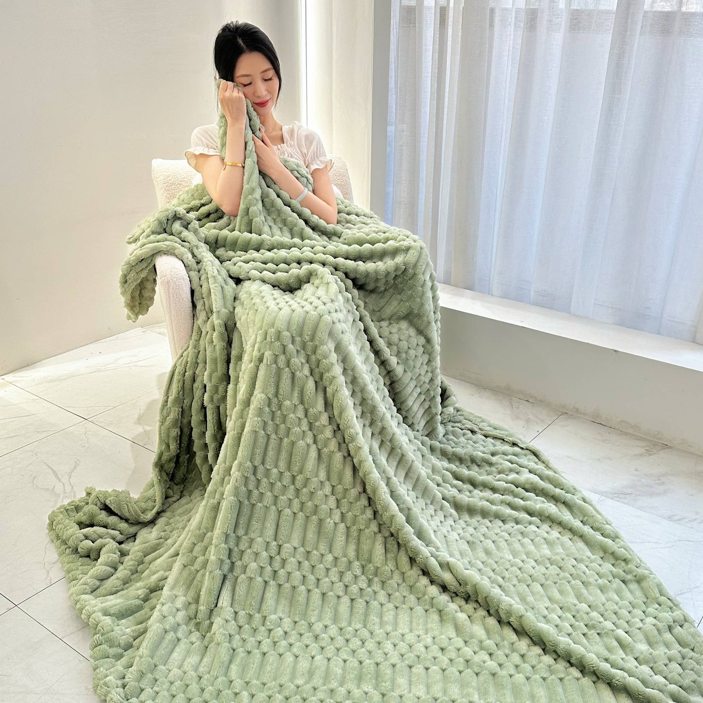Turtle Fleece Throw – Bubble-Texture Ultra Plush Blanket for Cozy Comfort