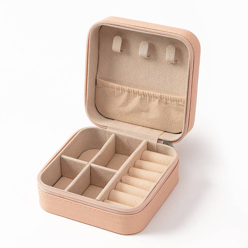 407 Portable Mini Square Jewelry Organizer Travel Box Case