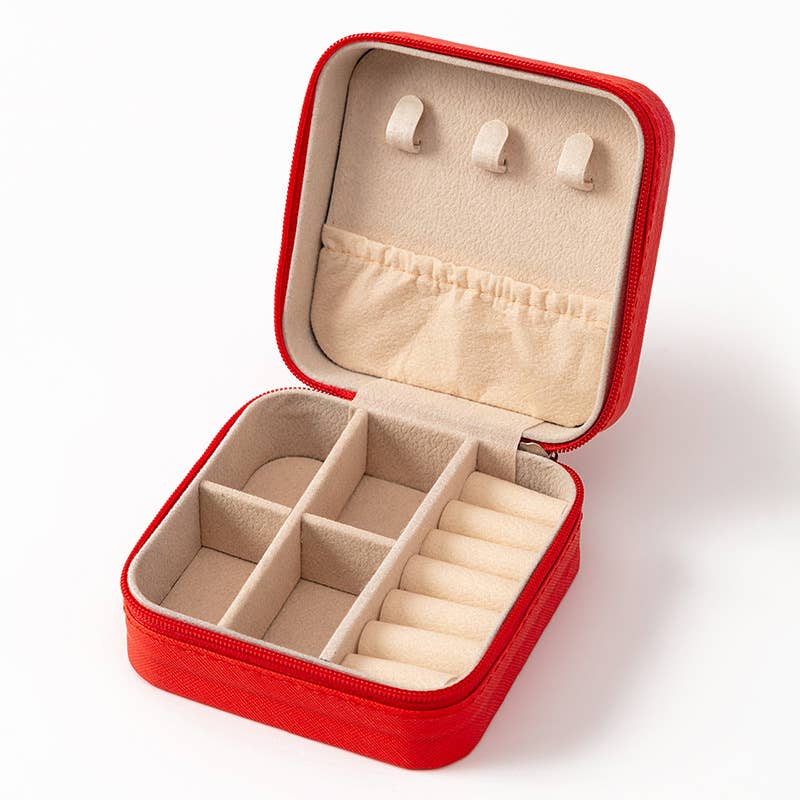 407 Portable Mini Square Jewelry Organizer Travel Box Case
