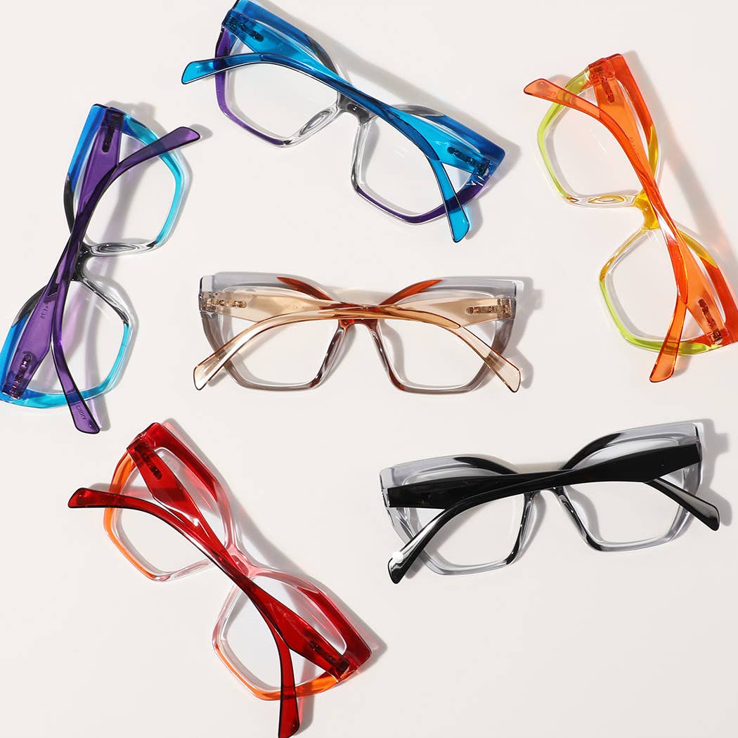 Multi-Tone Transparent Frame Reading Glasses