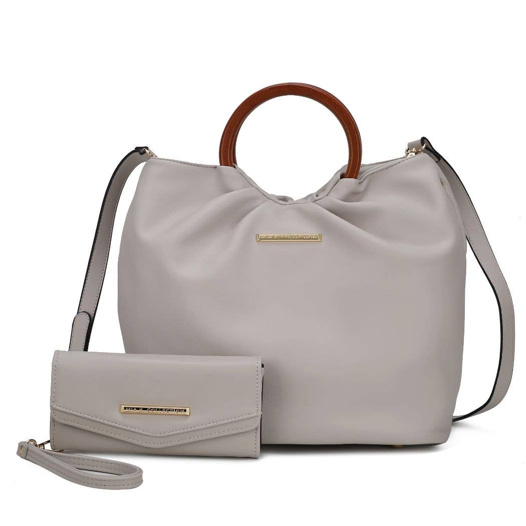 Leilani Vegan Leather Tote Bag with Wallet by Mia K