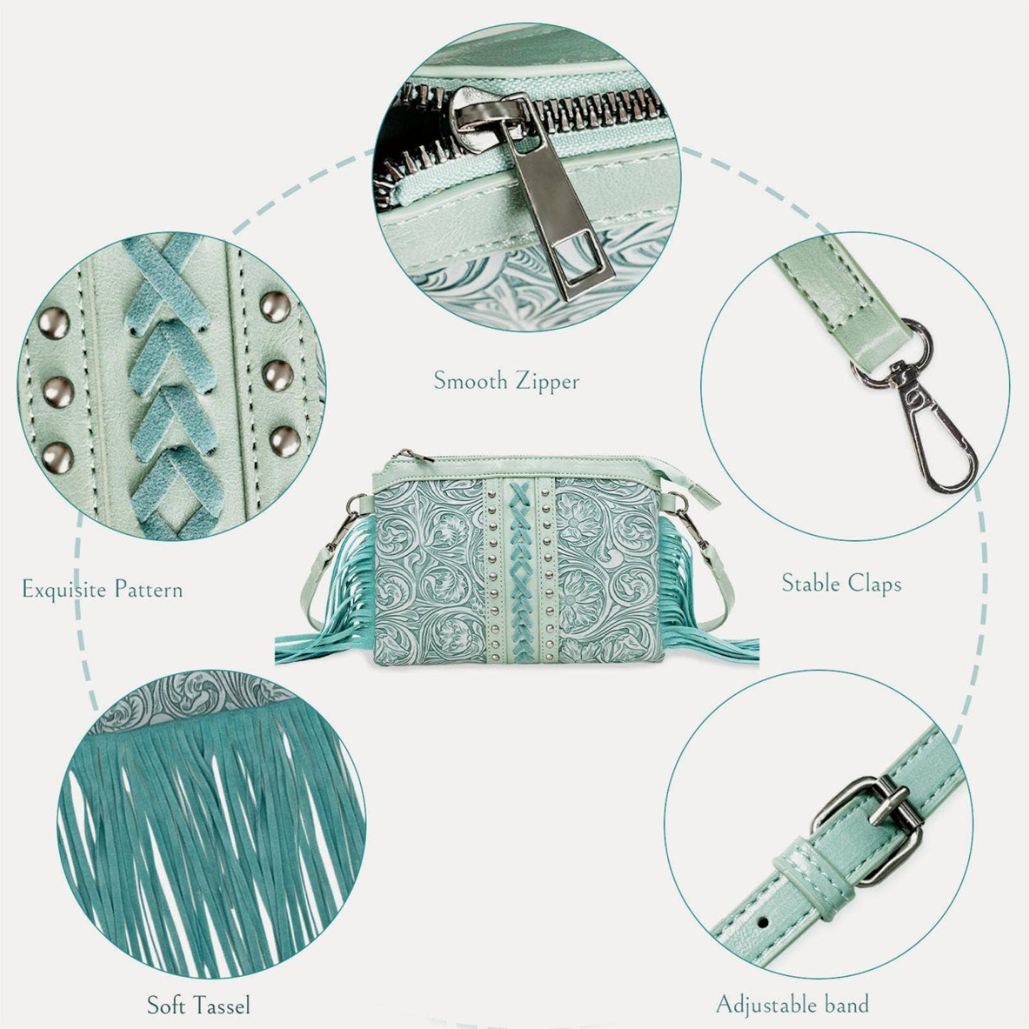417 Bohemian tassel crossbody bag