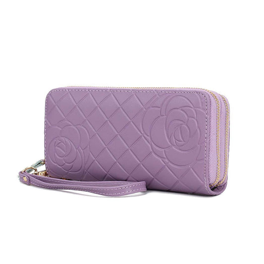 382 MKF Collection Quilted Flower-Embossed Wristlet by Mia K