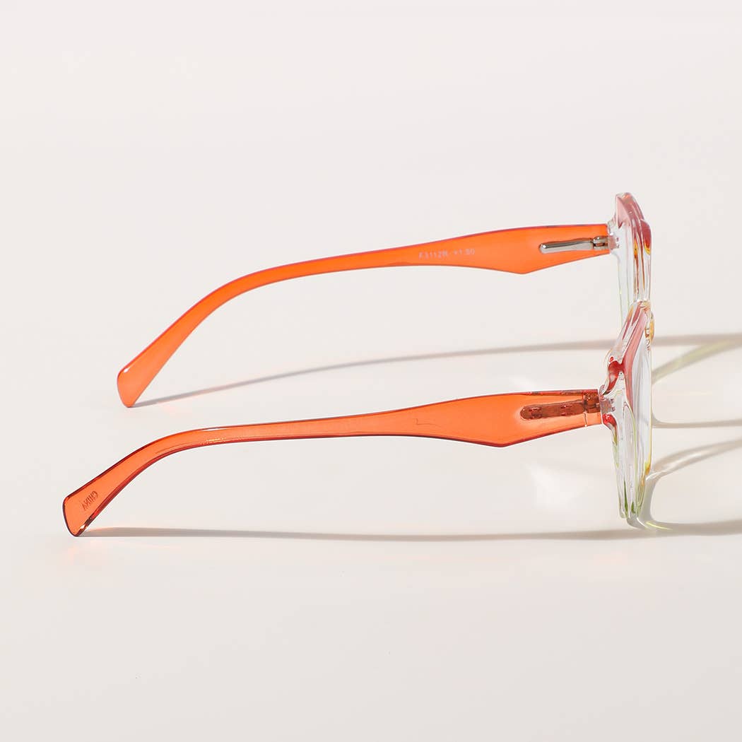 Multi-Tone Transparent Frame Reading Glasses