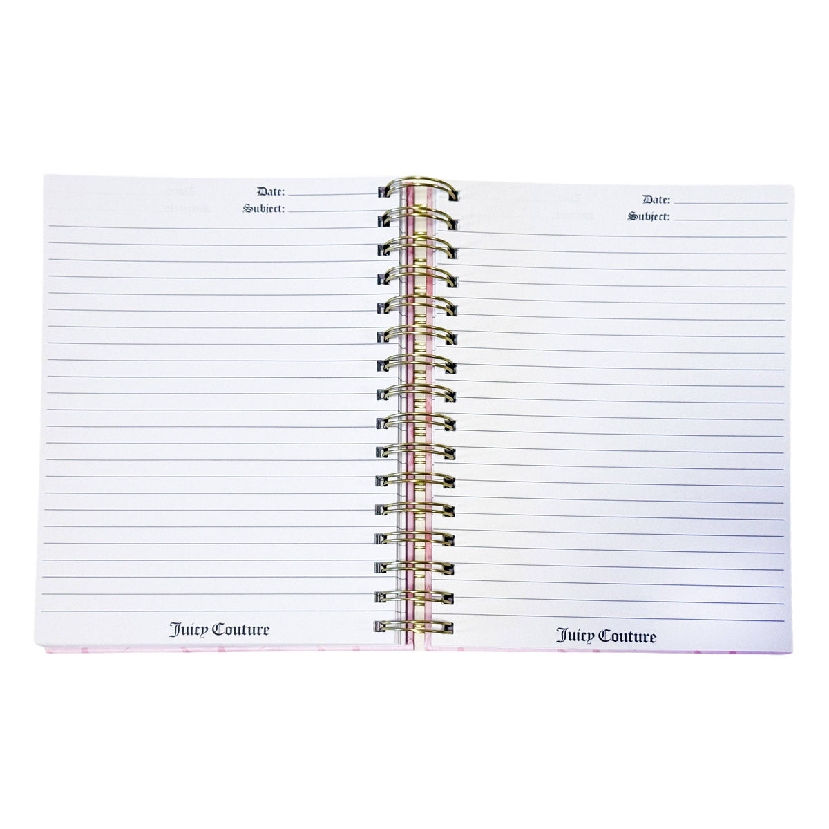 Juicy Couture XOXO Bow Spiral Notebook, Blush Pink with Gold Foil & Pom Keychain, Lined Pages Journal, 5.8 x 8.3 in