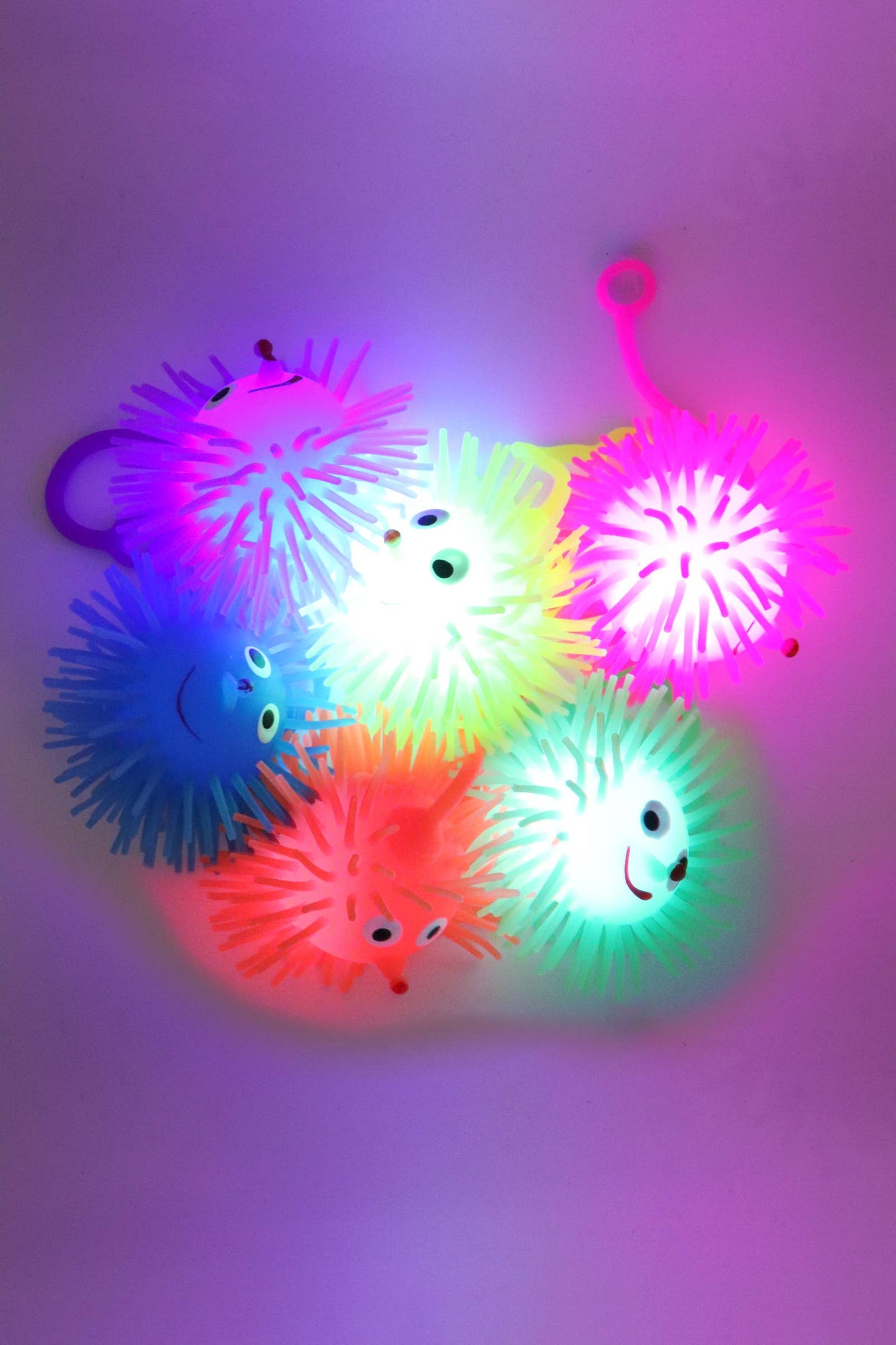 Smiley Puffer LED Light-Up Squishy Ball - 2.5 Inch