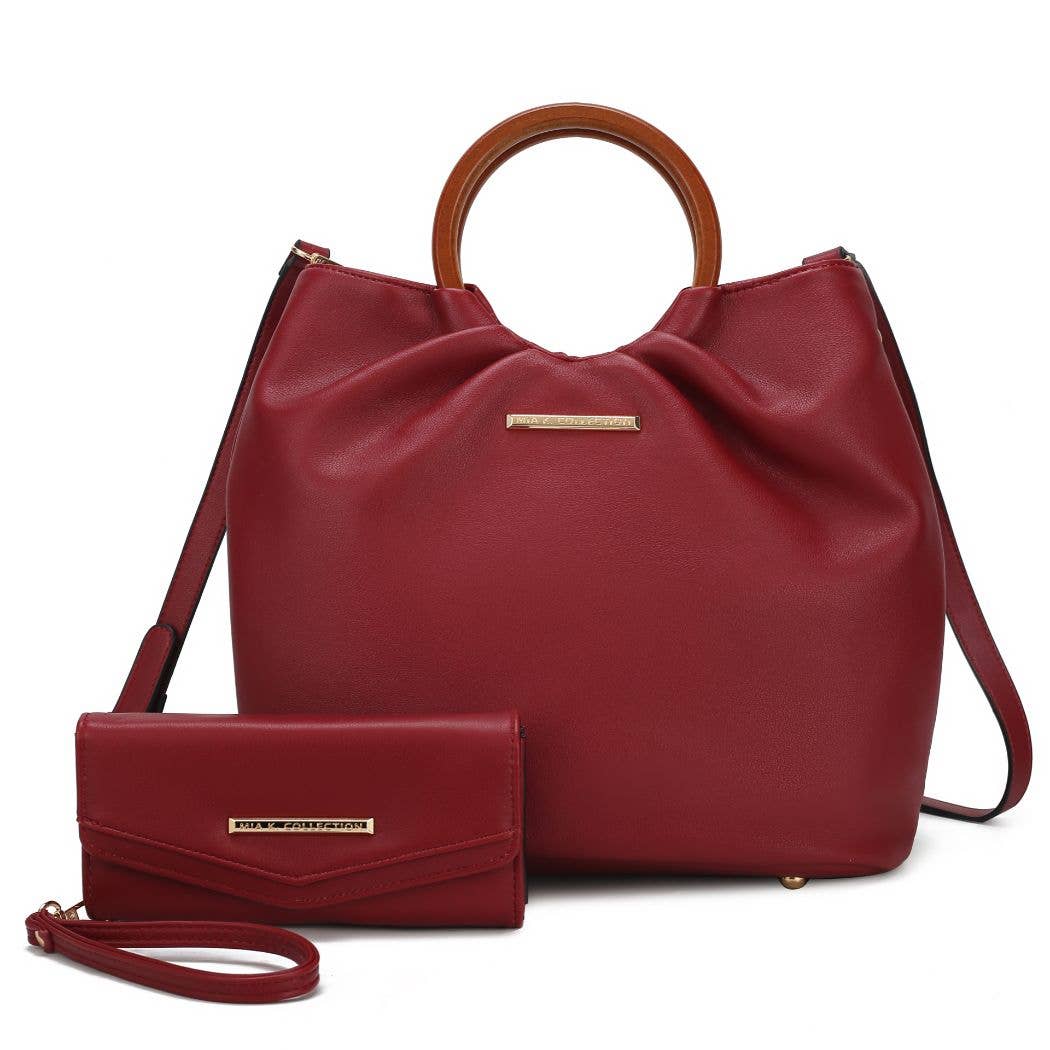 Leilani Vegan Leather Tote Bag with Wallet by Mia K