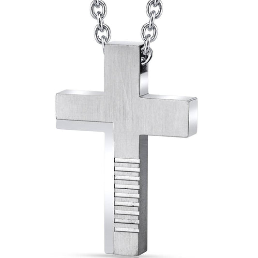 427 -Modern Stainless Steel Cross Pendant with Steel Chain