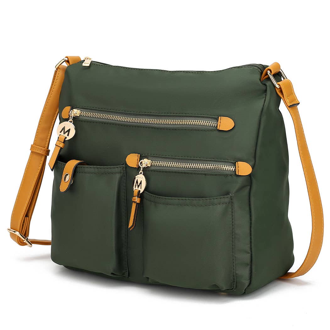380 Serena Color-Block Nylon Women Shoulder Handbag by Mia K