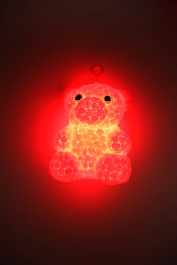 LED Lit Teddy Bear Rose  Silicone Squishy Toy