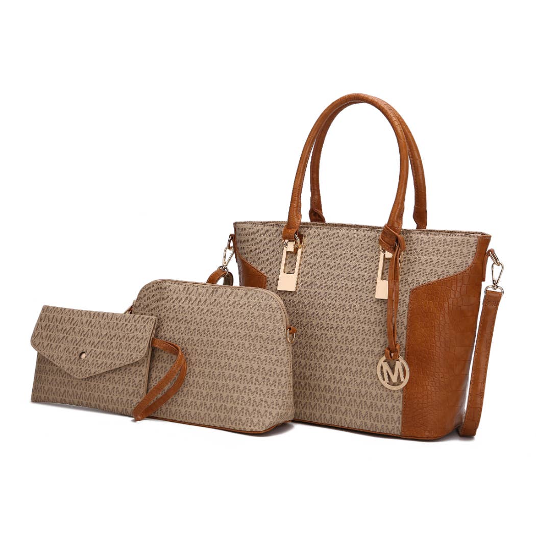 MKF Shonda 3PC Tote Handbag Women Vegan Leather