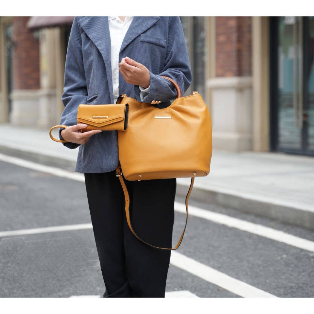 Leilani Vegan Leather Tote Bag with Wallet by Mia K