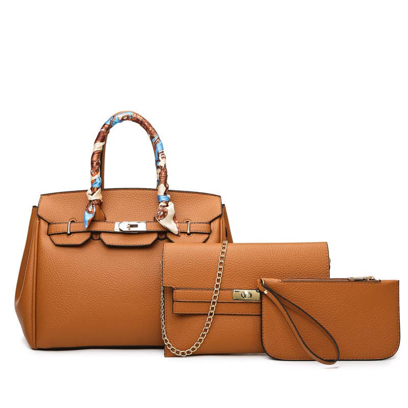 413 Kelly bag tote shoulder bag 3-piece set