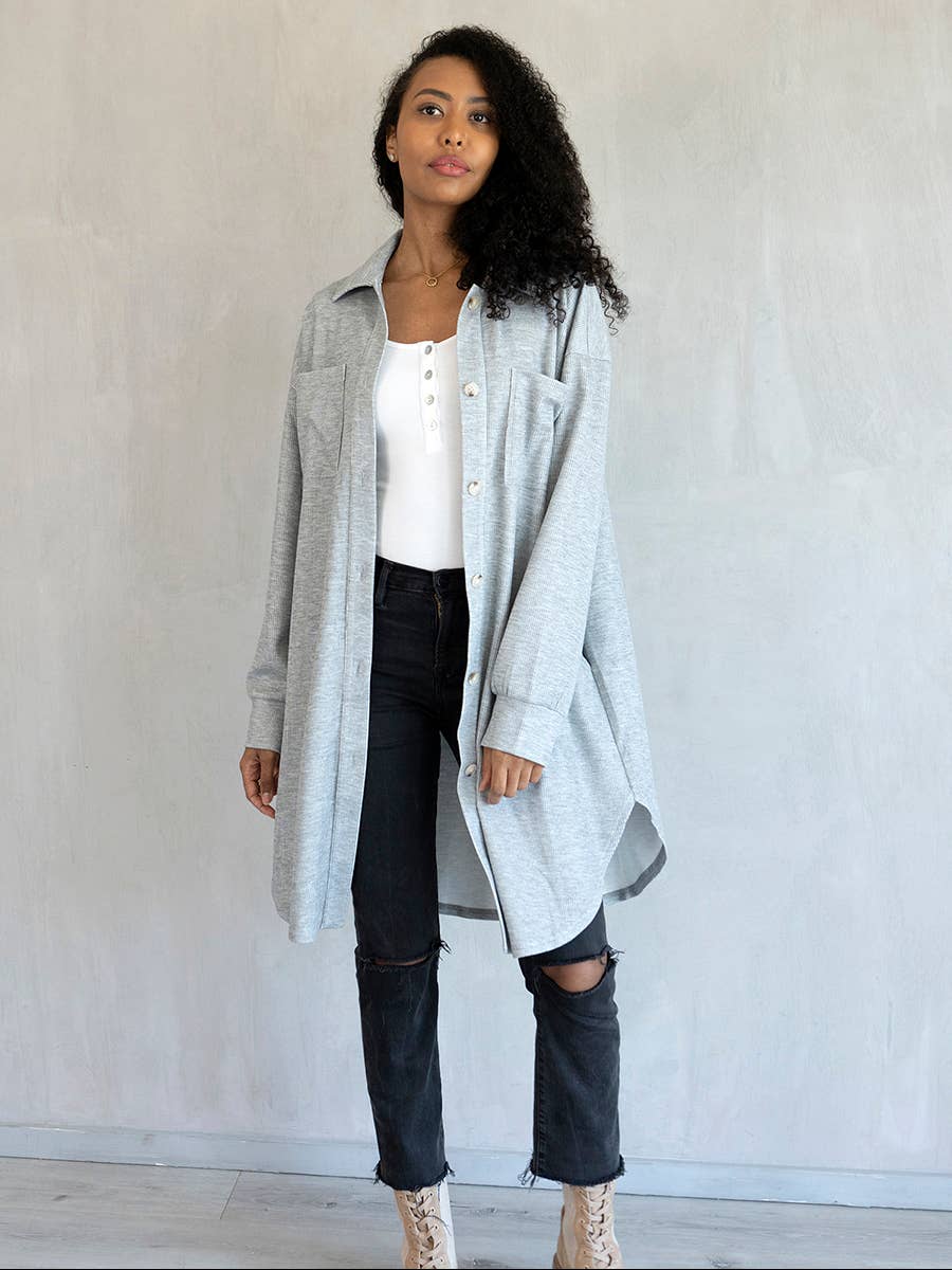 Edith Long Shacket with Pockets | SKT2205