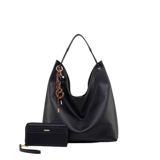 MKF Eloa Women's Hobo Bag with Wallet- 2-piece set by Mia K