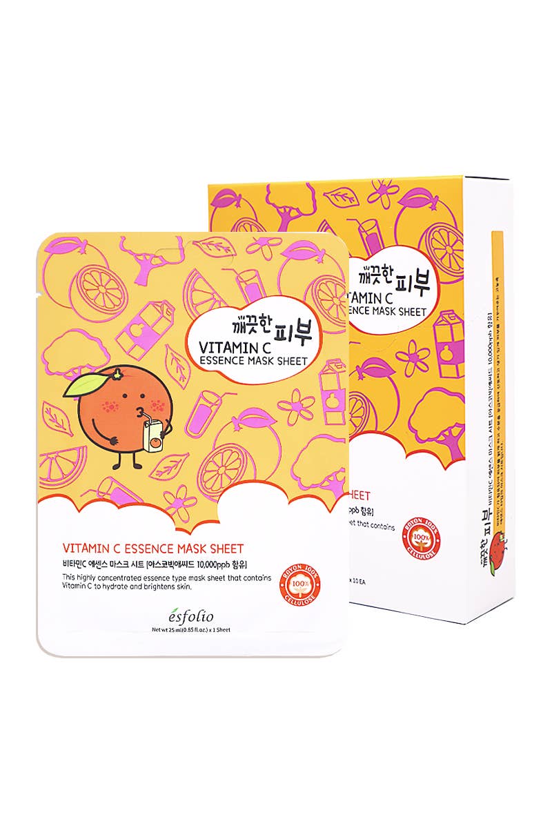 2840 Esfolio ESMPPUVI Vitamin C Essence Facial Mask Sheet